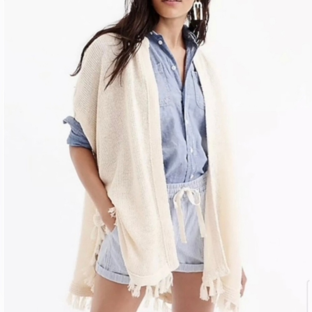 J Crew Haven Tasseled Linen Cardigan